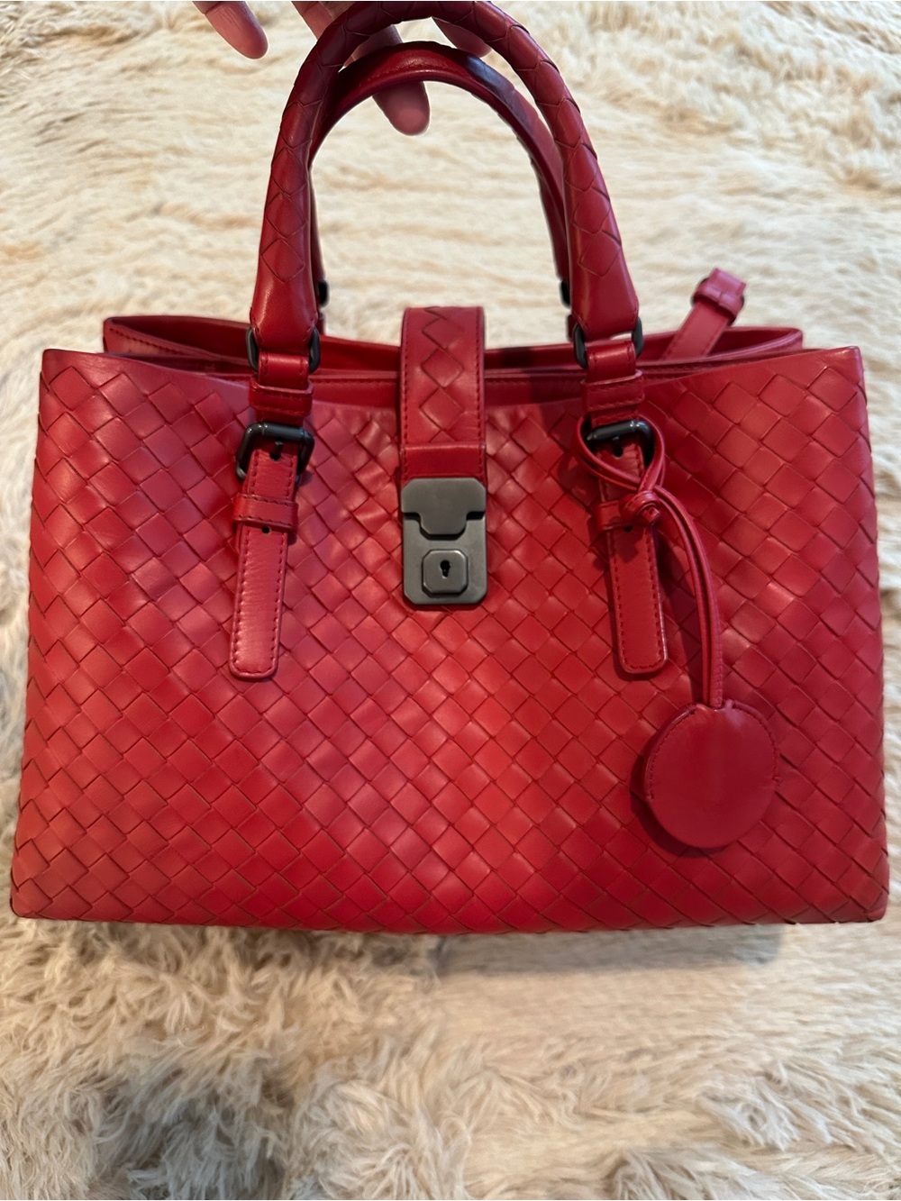 Bottega Veneta Roma Intrecciato Leather Tote